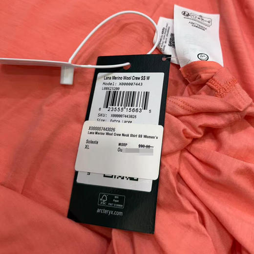 瑕疵 肩膀破洞 ARC'TERYX始祖鸟 Lana 女羊毛混纺纯色圆领短袖T恤 商品图1