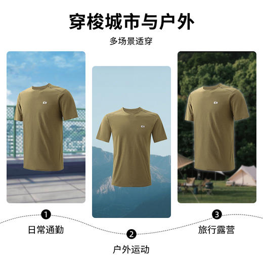 圆领T恤短袖T恤男 凉感冰纱吸湿速干透气  户外运动跑步登山徒步 CHF152021 商品图6