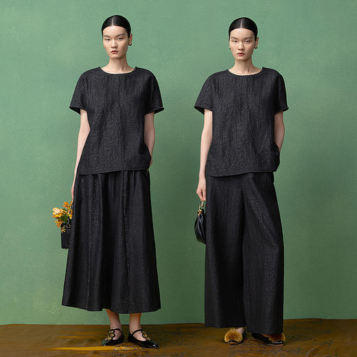 【林栖设计小店】（现货）【非遗香云纱】桑蚕丝衬衣手工串珠2025秋季新款短袖上衣T1953242 商品图4