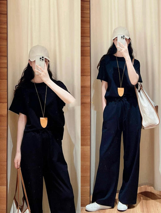 723-5 小禾渠道货 飞机装 套装 大长腿长裤 垂坠阔腿裤 显瘦显瘦显瘦 商品图2