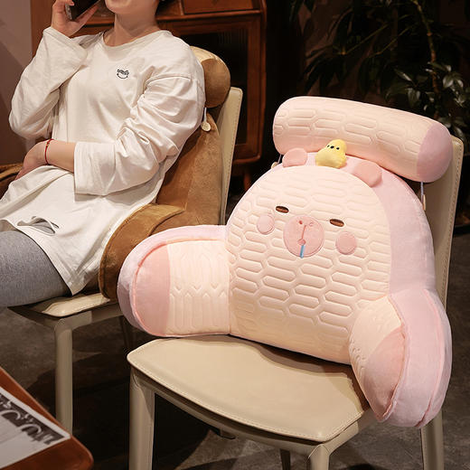 自然醒卡皮巴拉乳胶拥抱式腰靠护颈护腰靠枕靠背沙发抱枕床上看书孕妇枕头QYL 商品图8