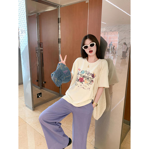 <曾小咸推荐>现货秒杀！卖完不补 ！微信打折价！韩系卡通印花宽松短袖 日常139.99 立减70 秒杀69.99！ 商品图1