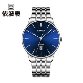 依波表21061319大师系列男款超薄石英表蓝色