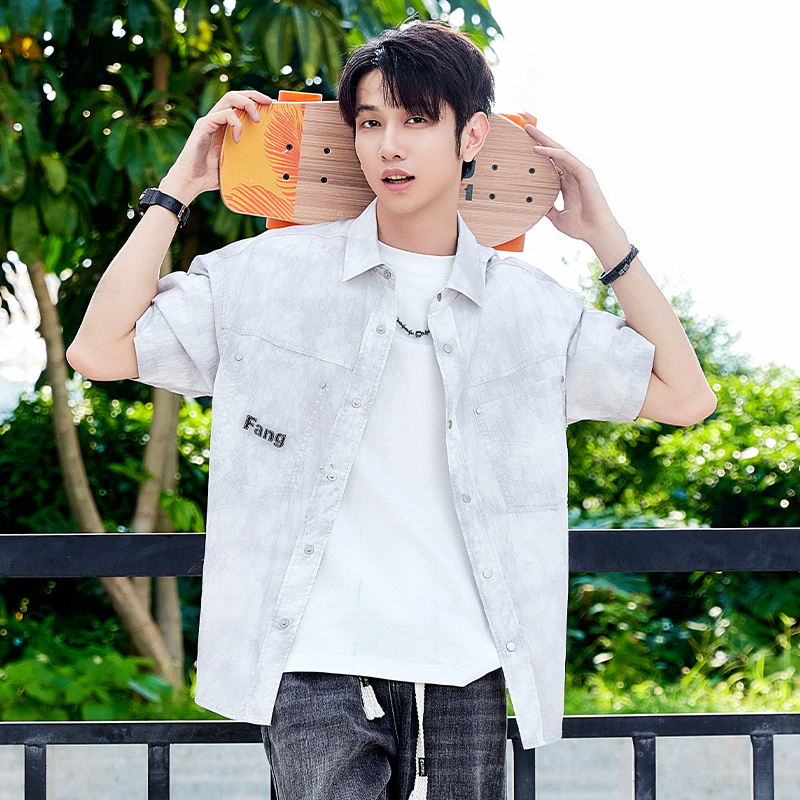 【新品上新】HX 夏季翻领短袖阔版衬衫C103520005101