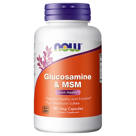 美国NOW氨糖软骨素二甲基砜180粒/瓶氨糖胶囊 商品图3