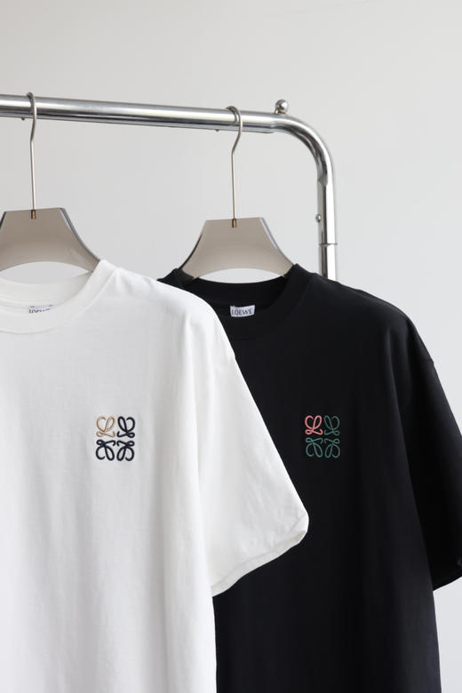拼色款 L0E小罗 25新款 小标Logo刺绣圆领宽松短袖T恤 TX573 商品图2