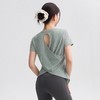 跃牌【轻匀系列】竹节纱夏季透气瑜伽T裇镂空美背运动上衣女瑜伽服圆领健身短袖夏UTX41025 商品缩略图0