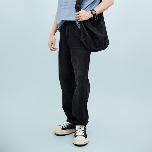 【新品上新】HX 夏季水洗直筒牛仔长裤宽松C201520048101 商品图3