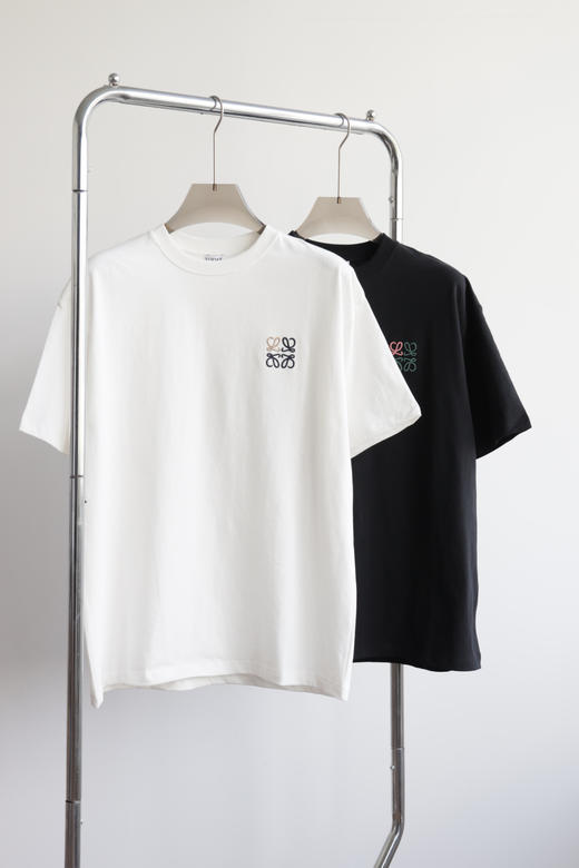 拼色款 L0E小罗 25新款 小标Logo刺绣圆领宽松短袖T恤 TX573 商品图4