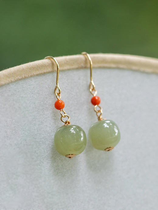 【套装优惠价】青玉葫芦项链＋声声慢耳坠＋蓝莲耳钉 商品图6