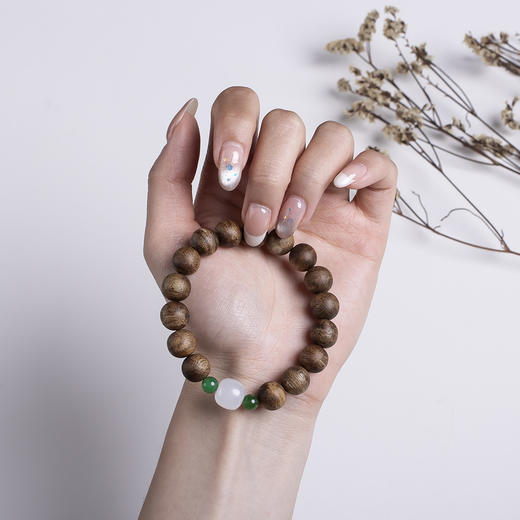 xy0465沉香+和田玉国风手串 商品图6