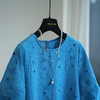 镂空刺绣蕾丝花边冷湖蓝巨显白娃娃衫 商品缩略图6