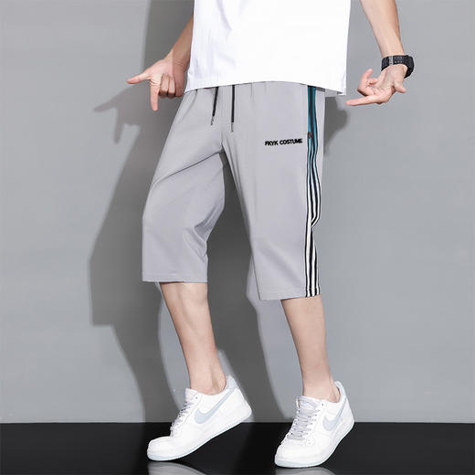 【超大码】【DH】大依优型大码七分裤冰丝美式休闲运动宽松过膝短裤潮牌男300斤 商品图0