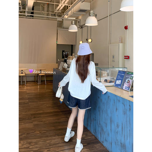 <曾小咸推荐>3.9现货秒杀 ！微信超特价！韩系立体装饰T恤 日常139.99 立减70 秒杀69.99！！ 串珠牛仔短裤 秒杀89.99！！ 商品图4