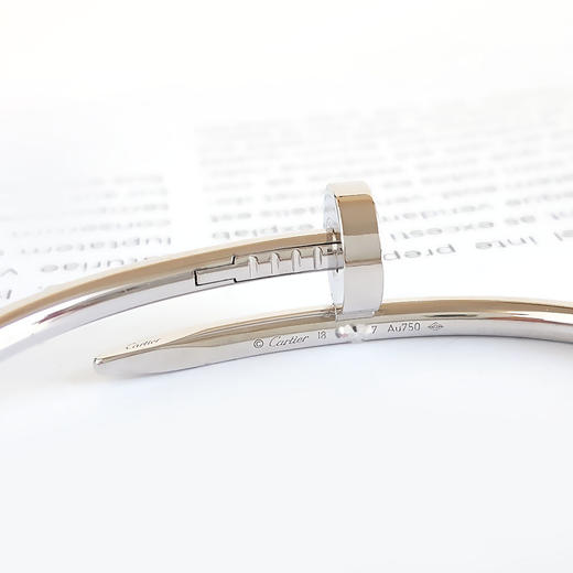 【95新】Cartier卡地亚Juste un Clou系列B604831818K白金粗版无钻钉子手镯18号中性款现售价：34300！110725AK02 商品图5