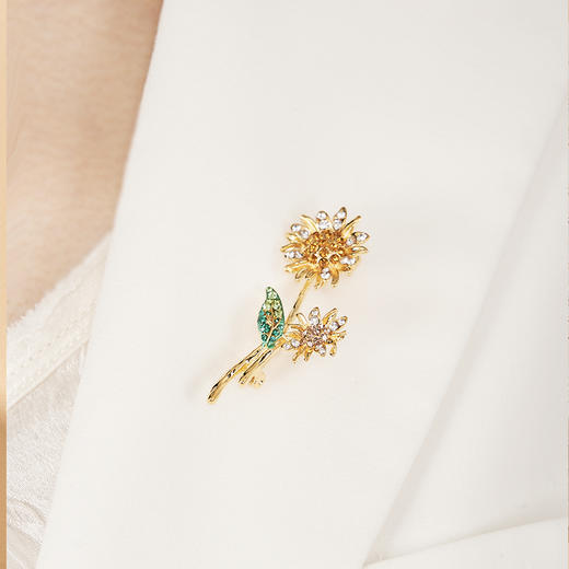 物兮物致敬大师系列向日葵胸针--复古鎏金 商品图1