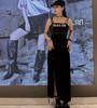 NC撞料拼接印字母吊带连衣裙50413（黑）夏季152520030321 商品缩略图1