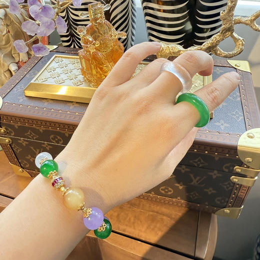 GAONAS 新中式清丽贵气白色指环圈戒11481JW 商品图5