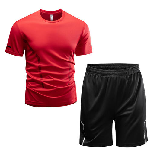 【DH】大依优型大码短袖短裤套装冰丝速干T恤男士运动套装胖子加肥加大码夏季健身男 商品图5