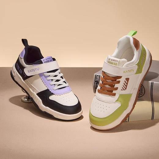 卡特兔童鞋儿童板鞋男童2025秋季儿童滑板鞋防滑透气女童跑步鞋 商品图2