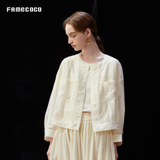 FAMECOCO范可儿新中式天丝短款宽松防晒外套FAD3AB003 商品图0
