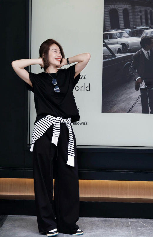 723-5 小禾渠道货 飞机装 套装 大长腿长裤 垂坠阔腿裤 显瘦显瘦显瘦 商品图5