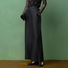 【林栖设计小店】（现货）【非遗香云纱】桑蚕丝阔腿裤手工串珠2025秋季新款裤子女T1953243