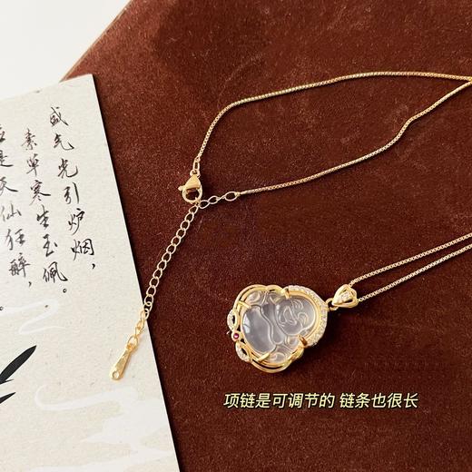 BM品牌玉髓佛公平安顺遂吊坠项链 商品图4