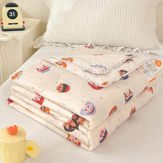 【超柔软糯】A类牛奶丝针织棉大豆夏被超柔软糯可水洗活性印花夏凉被 商品图3