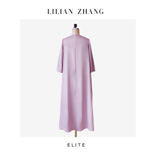 E“定制”——静奢风———浪漫情怀—— 法式优雅雾粉A摆连衣裙 2501079 商品图3