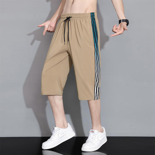 【超大码】【DH】大依优型大码七分裤冰丝美式休闲运动宽松过膝短裤潮牌男300斤 商品图4