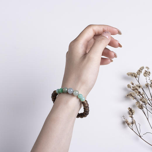 xy0467沉香+翡翠单圈手串 商品图8