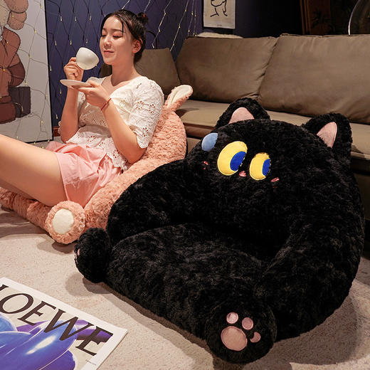 自然醒兔毛刷花流汗系列小沙发沙发靠垫学生宿舍枕头床上看书护腰垫靠枕QYL 商品图7