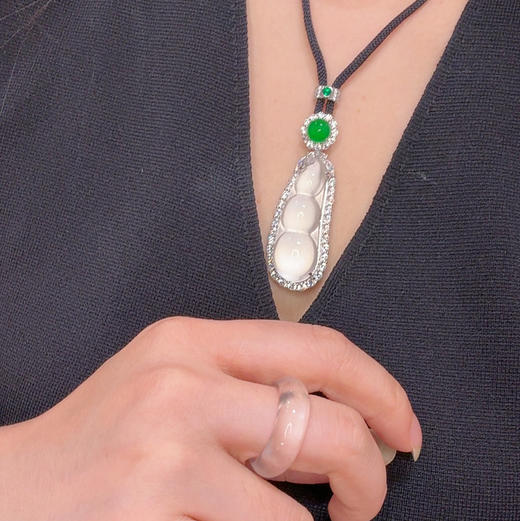 GAONAS 新中式清丽贵气白色指环圈戒11481JW 商品图4