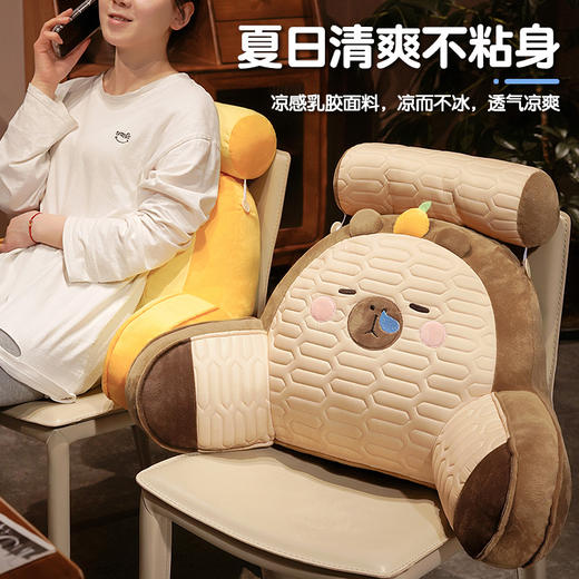 自然醒卡皮巴拉乳胶拥抱式腰靠护颈护腰靠枕靠背沙发抱枕床上看书孕妇枕头QYL 商品图1