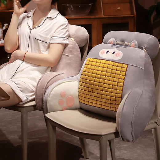 自然醒抱抱猫加高竹席拥抱式腰靠夏季凉席床头靠垫软包护腰靠枕大靠背抱枕QYL 商品图12