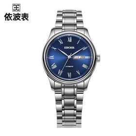 依波（EBOHR）21030328全自动机械表双日历超薄钢带防水女表