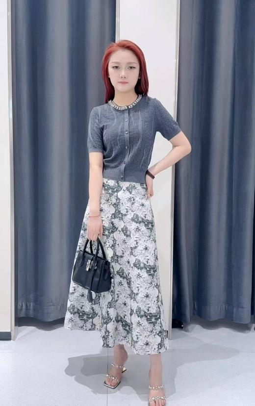 贝茜妮秋款小香风重工镶钻短袖针织 商品图0