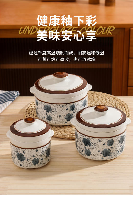 【釉下彩双耳隔水炖盅】陶瓷釉下彩手绘炖盅！！！从此刻爱上喝汤❗这小炖盅-20℃到300℃都能hold住环保无毒易清洗无铅无镉！-PJBC 商品图13