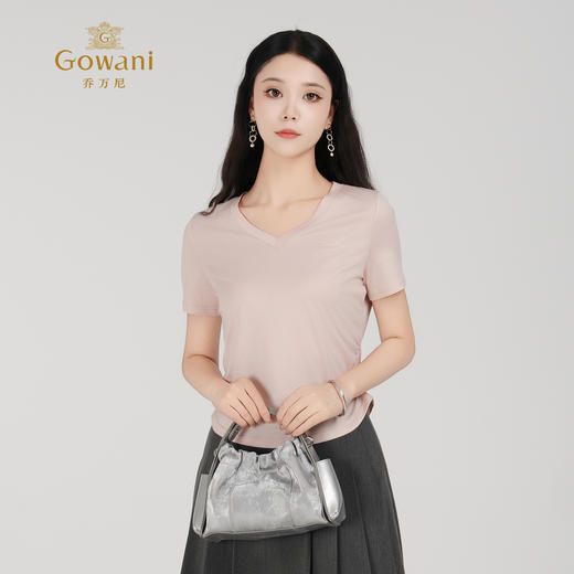 【三色可选】乔万尼基础衣橱系列轻柔棉感T恤EZ2C128 商品图1