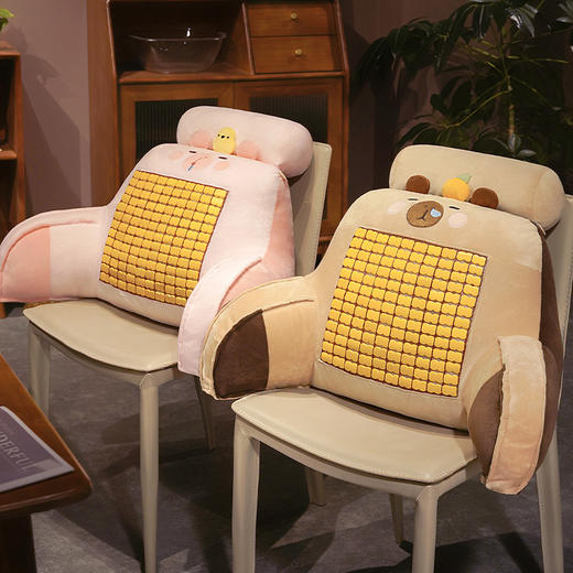 自然醒卡皮巴拉加高竹席拥抱式腰靠夏季凉席大靠背宿舍床上玩手机床靠枕头抱枕QYL 商品图13