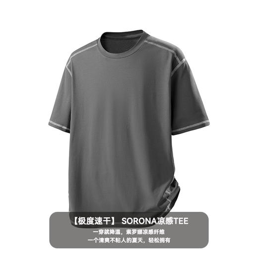 【DH】大依优型大码凉感索罗娜短袖T恤男胖子宽松运动吸湿速干圆领短袖加肥加大上衣 商品图2