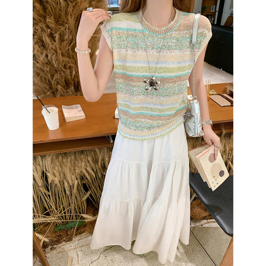 【129元任选2件】现货！宽松休闲风渐变条纹T 商品图3