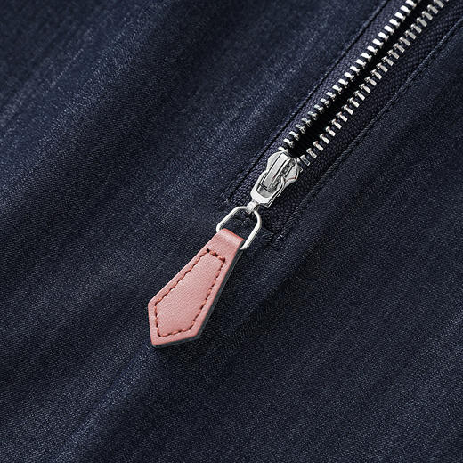 「高货wl」全新升级【铂金会员293/天猫399/差价106】(95525)洛诗琳简约半开襟拉链牛仔连衣裙2025夏季直筒遮肉A字裙 商品图2