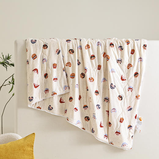 【超柔软糯】A类牛奶丝针织棉大豆夏被超柔软糯可水洗活性印花夏凉被 商品图2