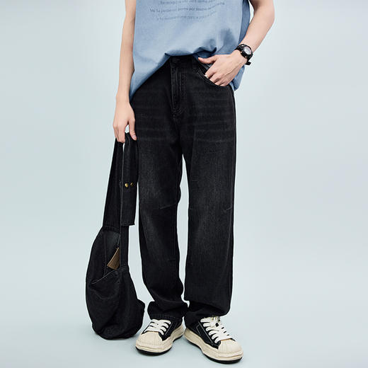 【新品上新】HX 夏季水洗直筒牛仔长裤宽松C201520048101 商品图0