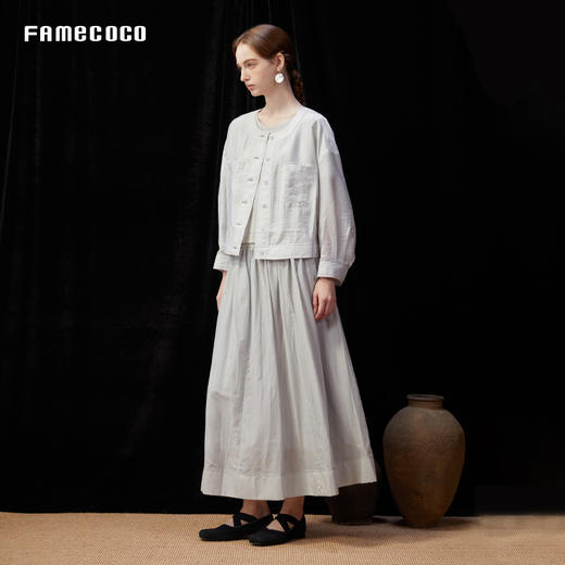 FAMECOCO范可儿新中式天丝短款宽松防晒外套FAD3AB003 商品图4