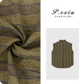 04-3潘依绣丁丁宠粉【维纳斯】100%亚麻色织条纹无袖马甲衬衣W-63158