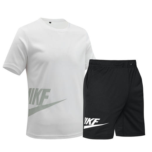 【DH】大依优型大码夏季短袖短裤套装清爽男潮流加大码宽松圆领五分袖两件套肥佬套装 商品图2