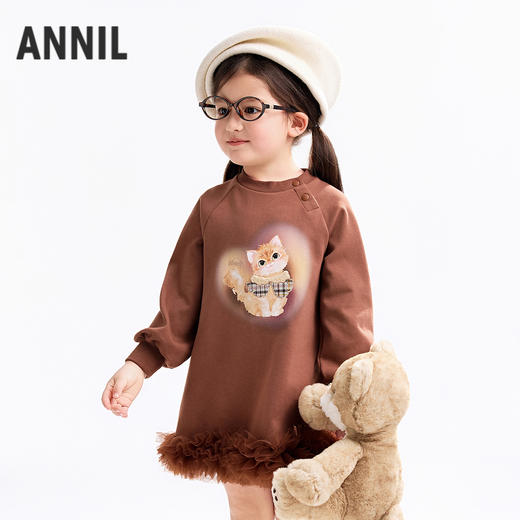 【实体店同款】女童长袖连衣裙秋季新款安奈儿童装XG533207 商品图1